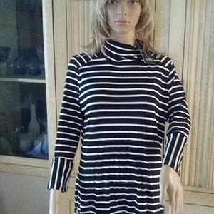 JONES NEW YORK turtleneck ribbed stripes